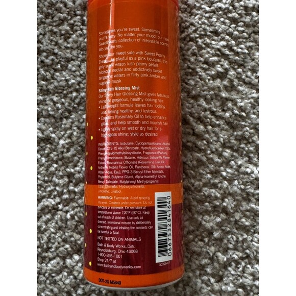 Bath & Body Works Sweet Peony Dream Shiny Hair Glossing Spray Mist 5.5oz 159g - Picture 4 of 4
